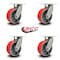 Service Caster 8 Inch Extra Heavy Duty Red Poly on Cast Iron Wheel Swivel Caster, 4PK SCC-KP92S830-PUR-RS-4 - alternate 4